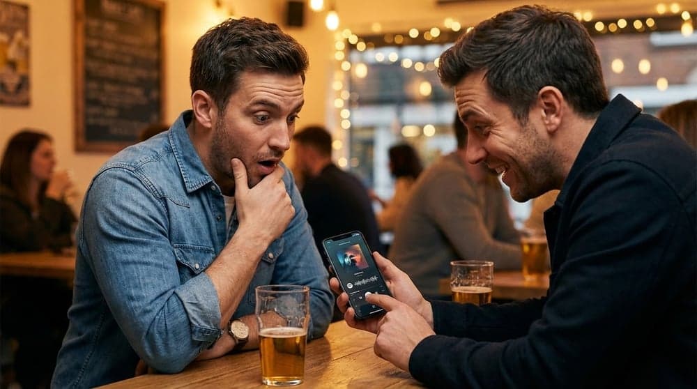 Person discovering something exciting on their phone